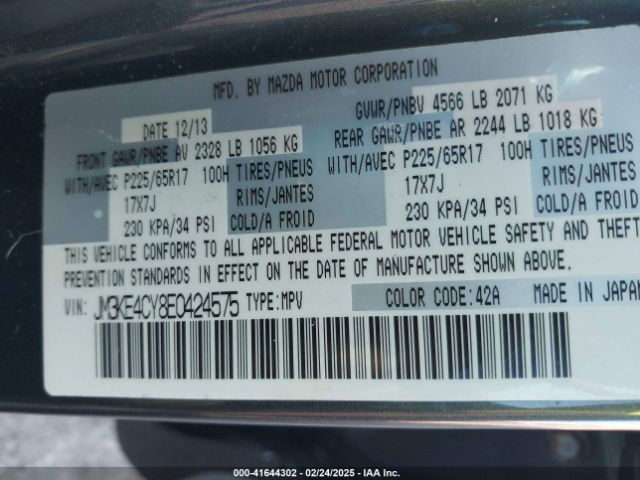 JM3KE4CY8E0424575 Mazda Cx-5 Touring