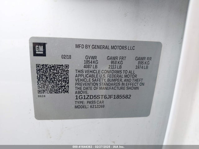 1G1ZD5ST6JF185582 Chevrolet MALIBU LT