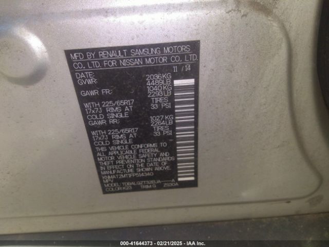 KNMAT2MT1FP514340 Nissan ROGUE SV