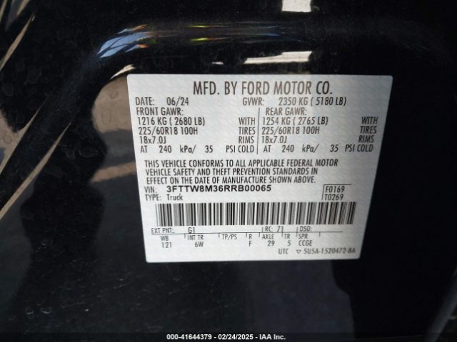 3FTTW8M36RRB00065 Ford Maverick Lariat