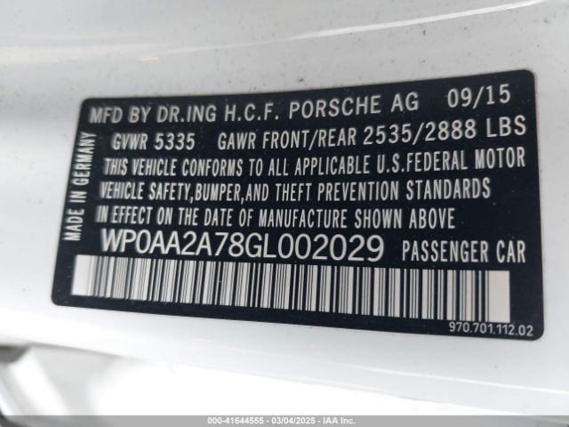 2016 PORSCHE PANAMERA WP0AA2A78GL002029 Photo 8