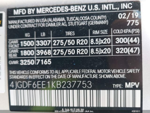 2019 MERCEDES-BENZ GLS 450 4JGDF6EE1KB237753 Photo 8