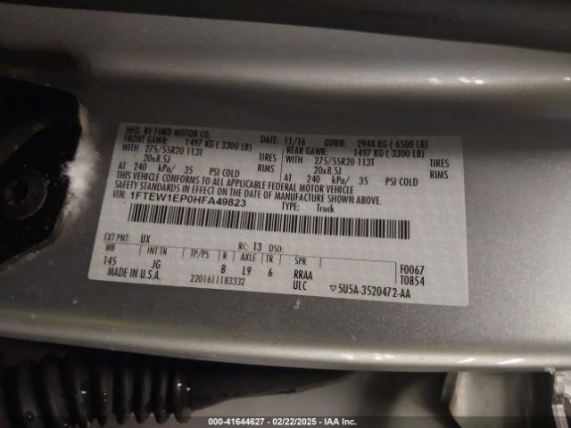 1FTEW1EP0HFA49823 Ford F-150 Xl