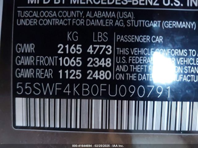 55SWF4KB0FU090791 Mercedes-Benz C 300 4matic/luxury 4matic/sport 4matic