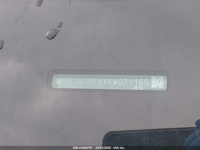 2T3N1RFVXKW071165 Toyota Rav4 Limited