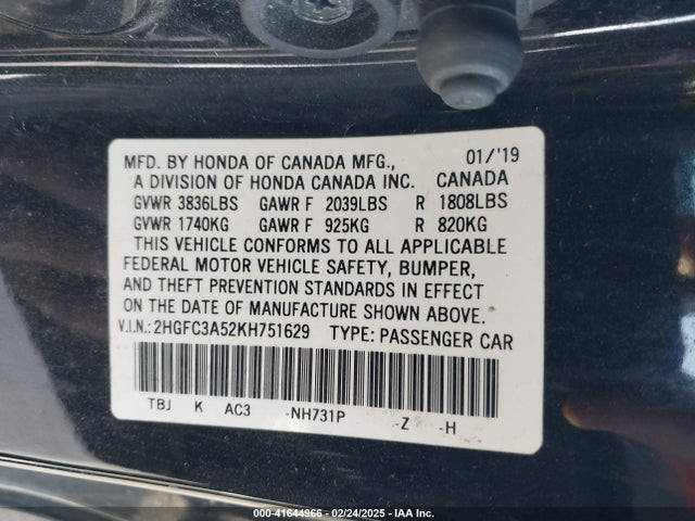 Honda CIVIC SI 2019 2HGFC3A52KH751629 Image 9