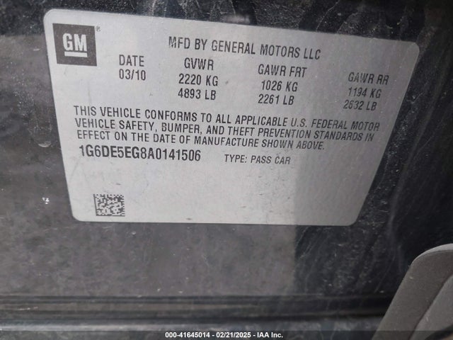 2010 CADILLAC CTS 1G6DE5EG8A0141506 Photo 8