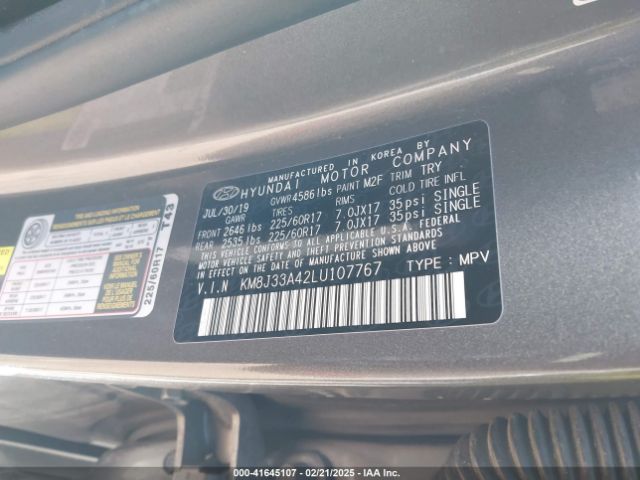 KM8J33A42LU107767 Hyundai Tucson Value
