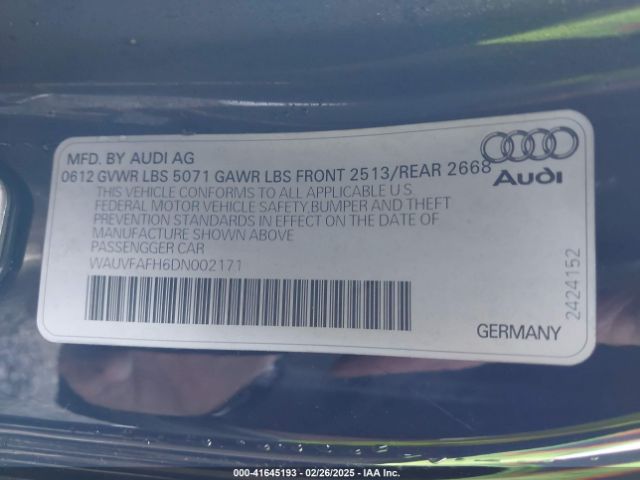2013 AUDI A5 WAUVFAFH6DN002171 Photo 8