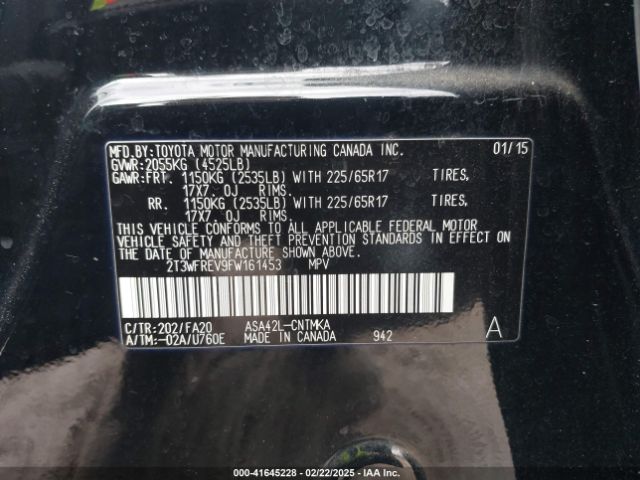 2T3WFREV9FW161453 Toyota Rav4 Xle