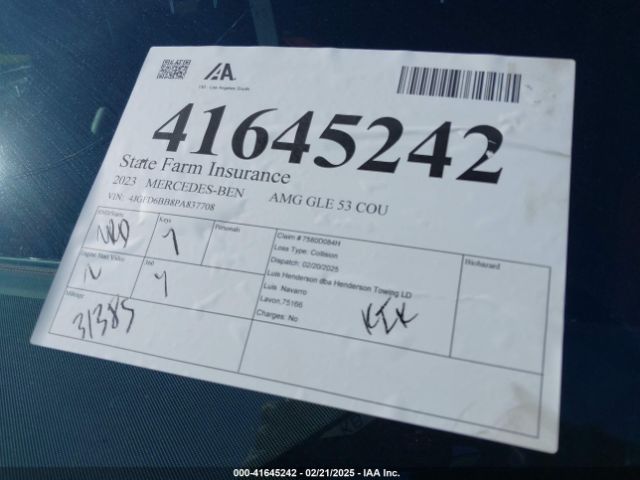 4JGFD6BB8PA837708 Mercedes-Benz Amg Gle 53 Coupe 4matic