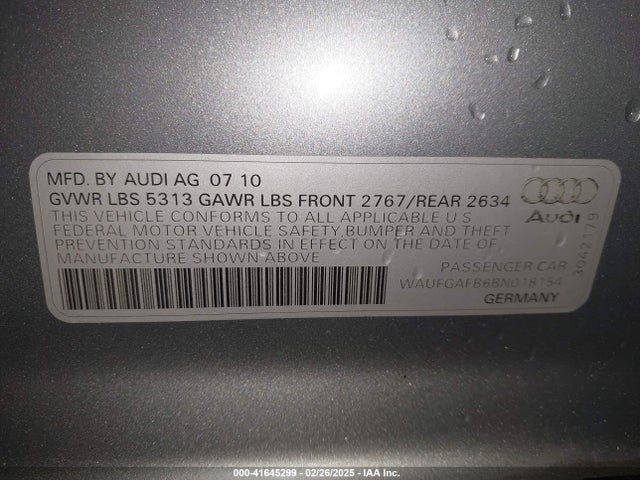 2011 AUDI A6 WAUFGAFB6BN018154 Photo 8