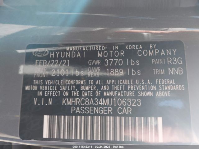 KMHRC8A34MU106323 Hyundai Venue Sel