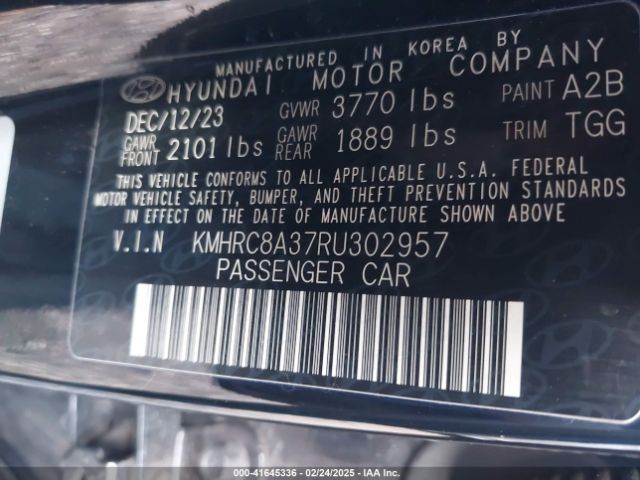KMHRC8A37RU302957 Hyundai Venue Sel