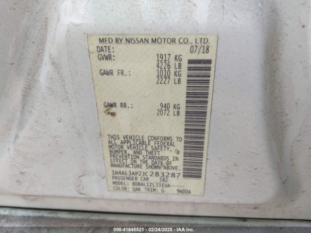 2018 NISSAN ALTIMA 1N4AL3AP2JC283287 Photo 8