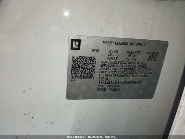 1G1ZD5ST7JF294049 Chevrolet MALIBU LT