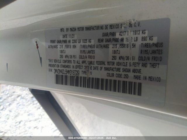 3MVDMADL5MM318729 Mazda Cx-30 Premium