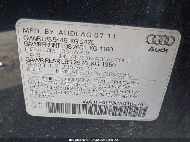 2012 AUDI Q5 WA1LFAFP3CA018975 Photo 8