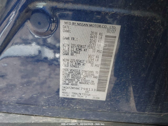 Nissan ROGUE S 2017 5N1AT2MT4HC798133 Image 9