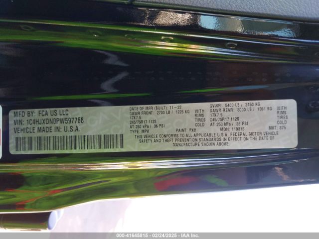 2023 JEEP WRANGLER 1C4HJXDN0PW597768 Photo 8