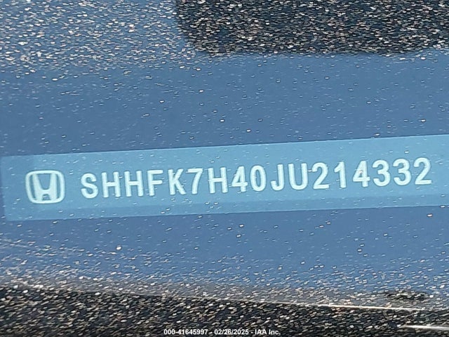 SHHFK7H40JU214332 Honda Civic Sport