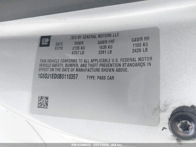 2011 CADILLAC CTS 1G6DJ1ED0B0110357 Photo 8
