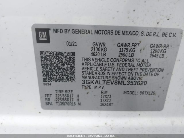 3GKALTEV8ML353620 GMC Terrain Awd Sle