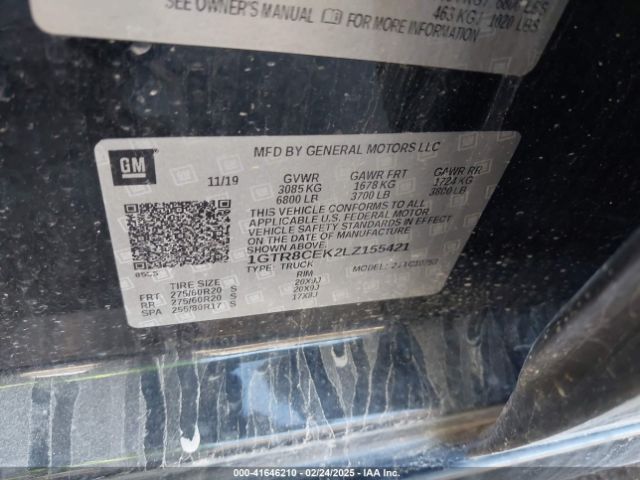 1GTR8CEK2LZ155421 GMC Sierra 1500 2wd  Standard Box Elevation