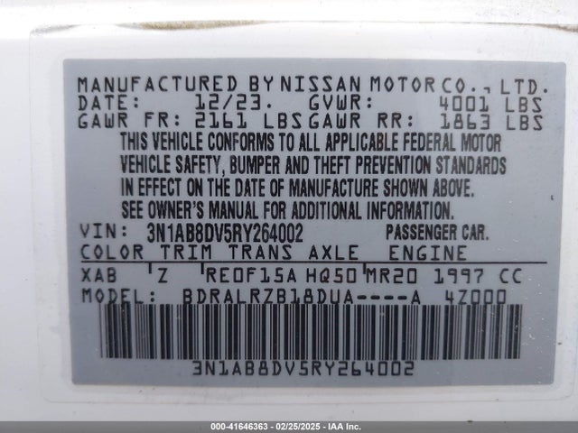 3N1AB8DV5RY264002 Nissan Sentra Sr Xtronic Cvt
