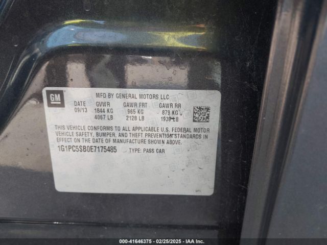 1G1PC5SB0E7175485 Chevrolet Cruze 1lt Auto