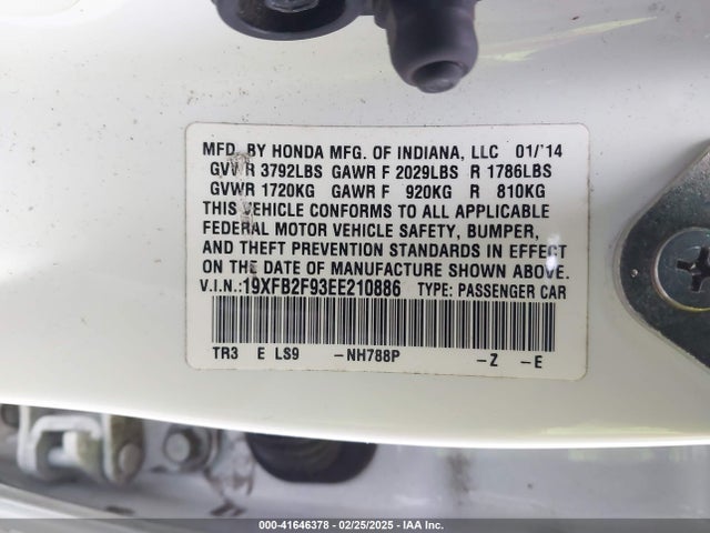 Honda Civic Ex-l 2014 19XFB2F93EE210886 Image 9