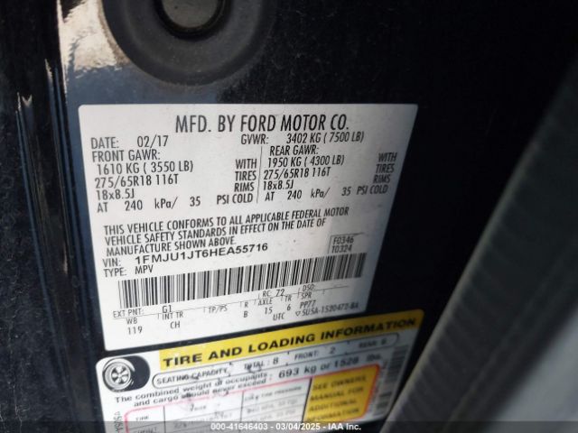 1FMJU1JT6HEA55716 Ford Expedition Xlt