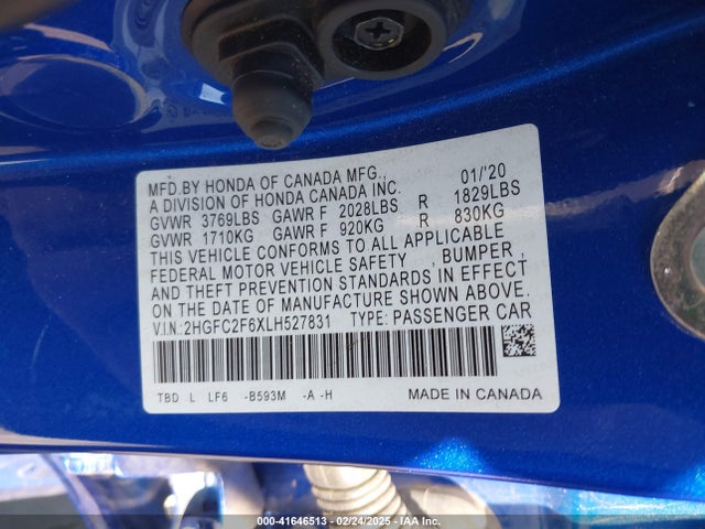 2HGFC2F6XLH527831 Honda Civic Lx