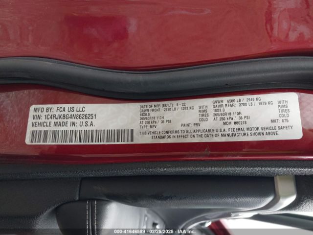 1C4RJKBG4N8626251 Jeep Grand Cherokee L Limited 4x4