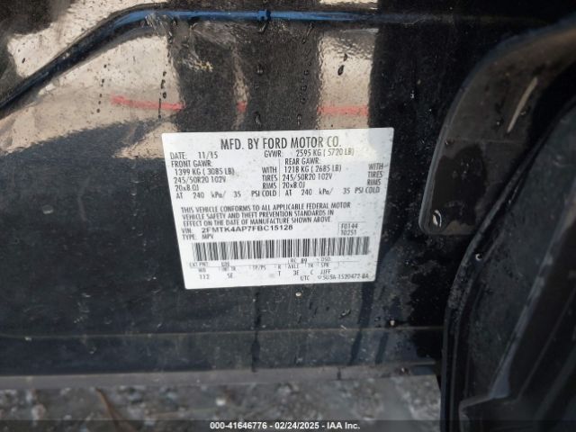 2FMTK4AP7FBC15128 Ford EDGE SPORT