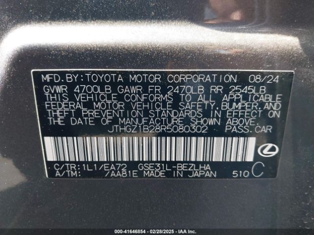 JTHGZ1B28R5080302 Lexus Is 350 F Sport Design/350 F Sport