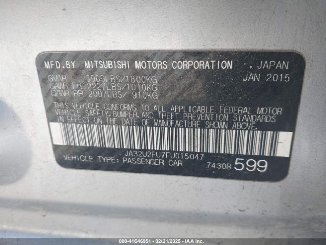 2015 MITSUBISHI LANCER JA32U2FU7FU015047 Photo 8