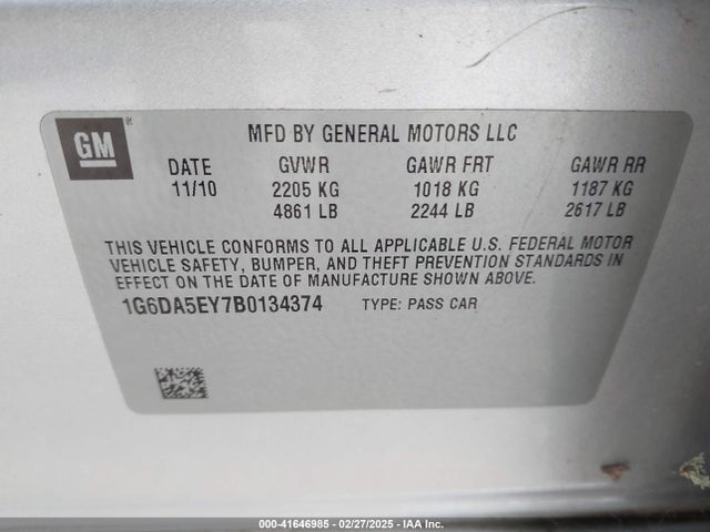 2011 CADILLAC CTS 1G6DA5EY7B0134374 Photo 8