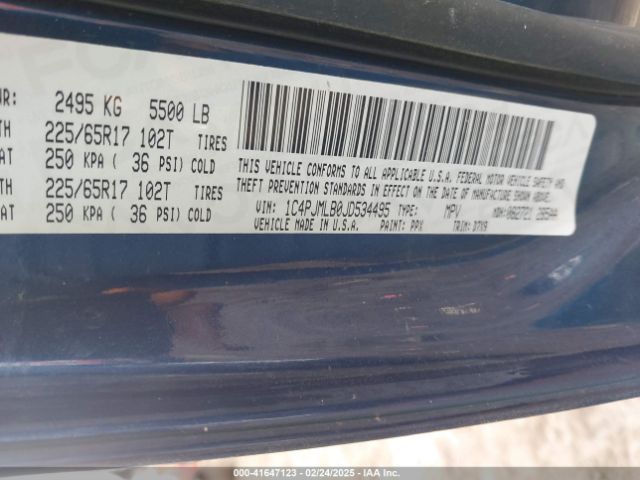 1C4PJMLB0JD534495 Jeep Cherokee Latitude Plus 4x4