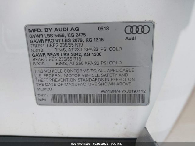 2018 AUDI Q5 WA1BNAFYXJ2197112 Photo 8