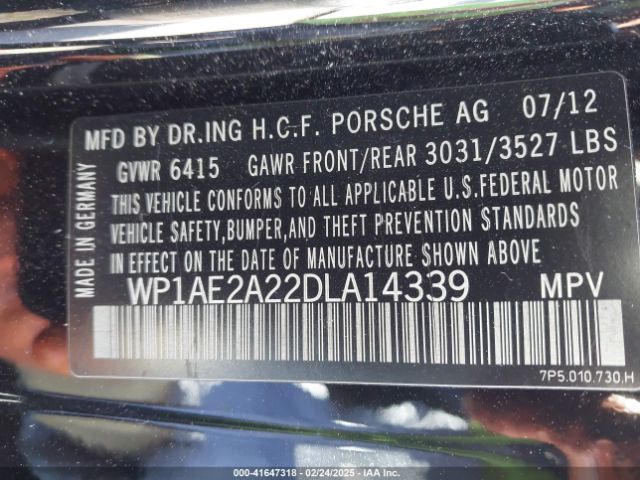 2013 PORSCHE CAYENNE HYBRID WP1AE2A22DLA14339 Photo 8