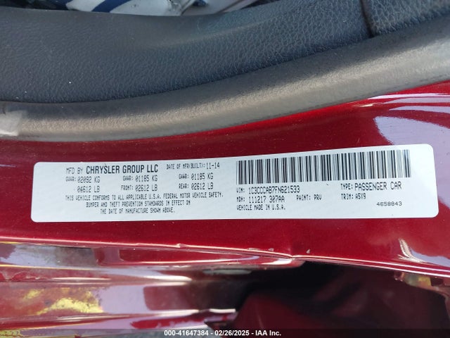Chrysler 200 Limited 2015 1C3CCCAB7FN621533 Image 9