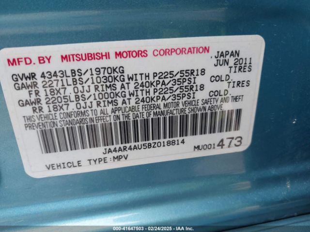 2011 MITSUBISHI OUTLANDER SPORT JA4AR4AU5BZ018814 Photo 8