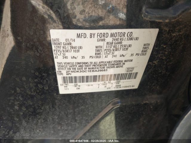 2FMDK3GC1EBA29683 Ford EDGE SE
