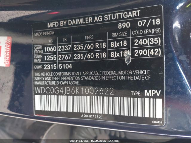 WDC0G4JB6K1002622 Mercedes-Benz GLC 300