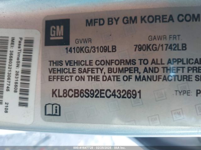 KL8CB6S92EC432691 Chevrolet Spark Ls Auto