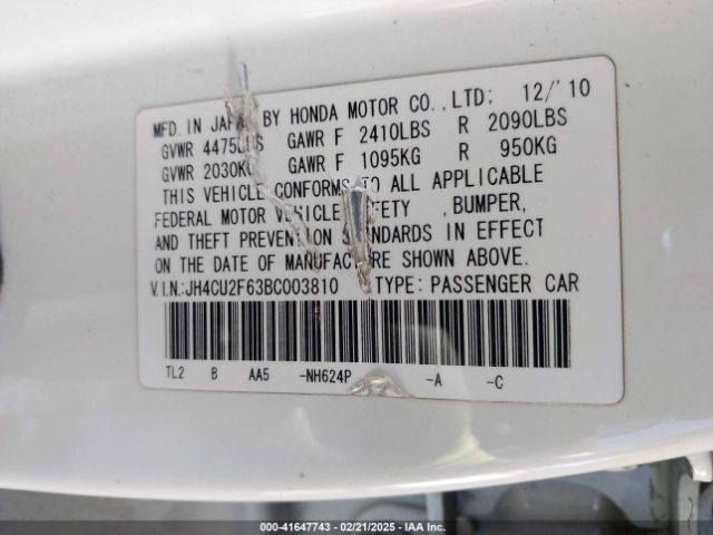 2011 ACURA TSX JH4CU2F63BC003810 Photo 8