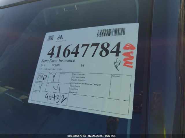 3MYDLBZVXGY110784 Scion IA