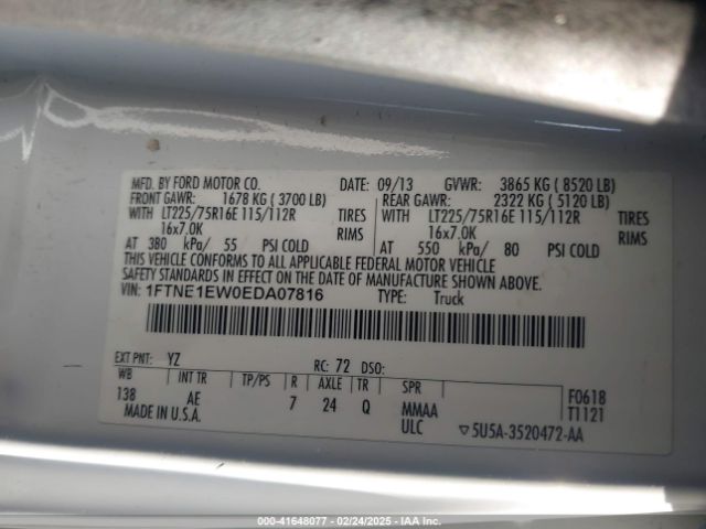1FTNE1EW0EDA07816 Ford E-150 Commercial