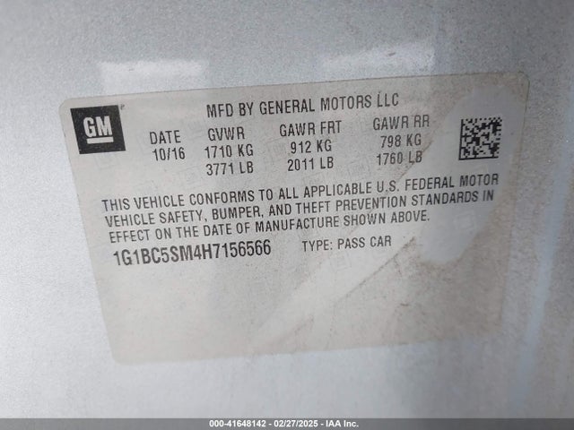 Chevrolet Cruze Ls Auto 2017 1G1BC5SM4H7156566 Image 9